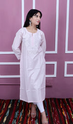 Load image into Gallery viewer, Nargish Women&#39;s Lucknowi Handcrafted Cotton Chikankari Kurti - HONC0171335
