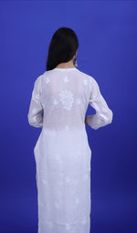 Load image into Gallery viewer, Women&#39;s Lucknowi Handcrafted Cotton Chikankari Kurti -  HONC0188640
