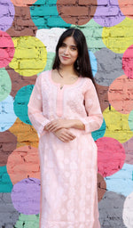 Load image into Gallery viewer, Women&#39;s Lucknowi Handcrafted Cotton Chikankari Kurti - HONC0188602
