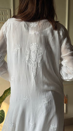 Load image into Gallery viewer, Women&#39;s Lakhnavi Handcrafted Viscose Georgette Chikankari Kurti - HONC0268923
