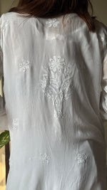 Load image into Gallery viewer, Women&#39;s Lakhnavi Handcrafted Viscose Georgette Chikankari Kurti - HONC0268923
