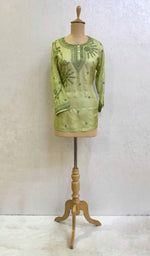 Load image into Gallery viewer, Women&#39;s Lakhnavi Handcrafted Tussar Silk Chikankari Top - NC048697