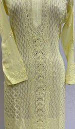 Load image into Gallery viewer, Women&#39;s Lakhnavi Handcrafted Viscose Georgette Chikankari Kurti - HONC079106
