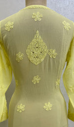 Load image into Gallery viewer, Women&#39;s Lakhnavi Handcrafted Viscose Georgette Chikankari Kurti - HONC079106
