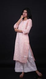 将图像加载到图库查看器中， Naira Women&#39;s Lucknowi Handcrafted Cotton Chikankari Kurti - HONC0164383
