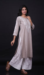 Load image into Gallery viewer, Women&#39;s Lucknowi Handcrafted Cotton Chikankari Kurti - HONC0171728