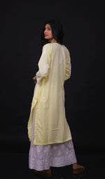 Load image into Gallery viewer, Women&#39;s Lucknowi Handcrafted Cotton Chikankari Kurti - HONC0129493