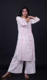 将图像加载到图库查看器中， Pakeezah Women&#39;s Lucknowi Handcrafted Cotton Chikankari Kurti - HONC0171274
