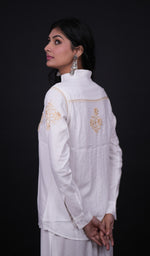 Load image into Gallery viewer, Women&#39;s Lakhnavi Handcrafted Modal Cotton Chikankari Top - HONC0171750