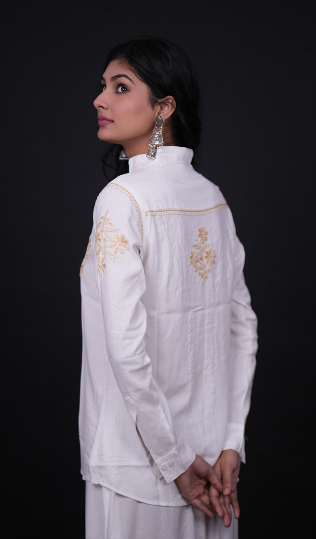 Women's Lakhnavi Handcrafted Modal Cotton Chikankari Top - HONC0171750