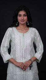 将图像加载到图库查看器中， Jubina Women&#39;s Lucknowi Handcrafted Cotton Chikankari Kurti - HONC0164318
