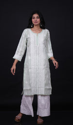 Load image into Gallery viewer, Jubina Women&#39;s Lucknowi Handcrafted Cotton Chikankari Kurti - HONC0164318
