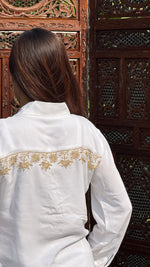 将图像加载到图库查看器中， Muskan Women&#39;s Lakhnavi Handcrafted Modal Cotton Chikankari Top - HONC0248833
