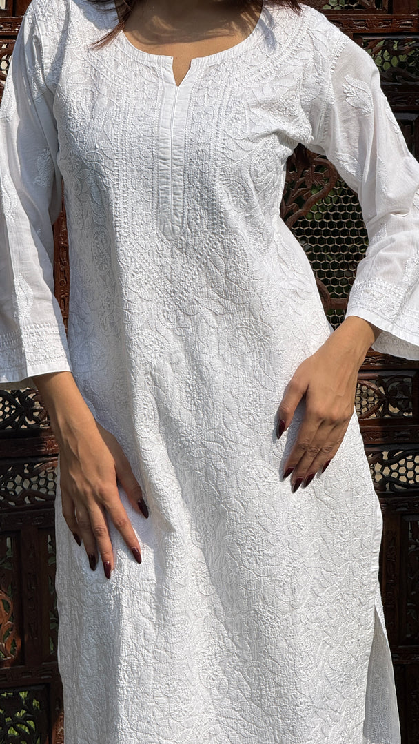 Women's Lucknowi Handcrafted Cotton Chikankari Kurti - HONC0245099