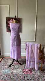 Load image into Gallery viewer, Women's Lakhnavi Handcrafted Chanderi Silk Unstitched Chikankari Full Suit - HONC0354629