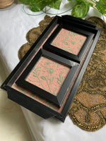 Load image into Gallery viewer, Chikankari Tray with Two Coasters - HONC0310958
