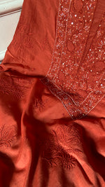 Load image into Gallery viewer, ‹› Women's Lakhnavi Handcrafted Muslin Unstitched Chikankari Full Suit - HONC0344381