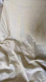 将图像加载到图库查看器中， Women's Lakhnavi Handcrafted Unstitched Cotton Chikankari Kurta Dupatta Set - HONC0362873