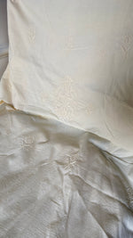 将图像加载到图库查看器中， Women's Lakhnavi Handcrafted Unstitched Cotton Chikankari Kurta Dupatta Set - HONC0362873