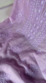 Load image into Gallery viewer, Women's Lakhnavi Handcrafted Chanderi Silk Unstitched Chikankari Full Suit - HONC0354629