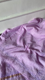 Load image into Gallery viewer, Women's Lakhnavi Handcrafted Chanderi Silk Unstitched Chikankari Full Suit - HONC0354629