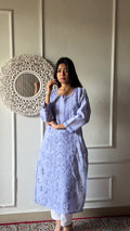 Shreea Women's Lakhnavi Handcrafted Cotton Chikankari Kurti - HONC0347155
