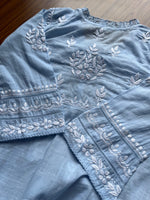 Load image into Gallery viewer, Women&#39;s Lakhnavi Handcrafted Cotton Chikankari Top - HONC0282137
