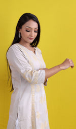Load image into Gallery viewer, Pakeezah Women&#39;s Lucknowi Handcrafted Cotton Chikankari Kurti - HONC0171271
