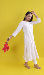 将图像加载到图库查看器中， Uzma Women&#39;s Lucknowi Handcrafted Cotton Chikankari Kurti - HONC0193593
