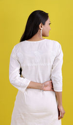 将图像加载到图库查看器中， Uzma Women&#39;s Lucknowi Handcrafted Cotton Chikankari Kurti - HONC0193593
