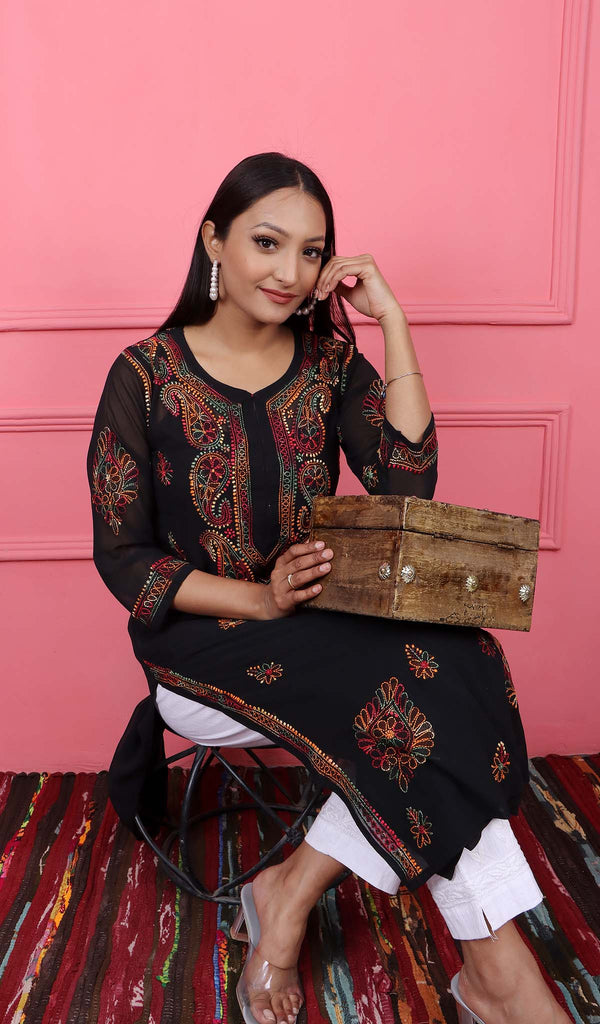 Black Chikankari Kurti