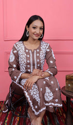 将图像加载到图库查看器中， Safina Women&#39;s Lakhnavi Handcrafted Modal Cotton Chikankari Kurta And Palazzo Set - HONC0192770
