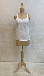 Load image into Gallery viewer, Women&#39;s White Cambric Cotton Short Slip- NC0413
