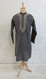 Load image into Gallery viewer, Men&#39;s Lucknowi Handcrafted Cotton Chikankari Kurta -  NC050827

