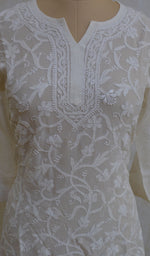 将图像加载到图库查看器中， Women&#39;s Lakhnavi Handcrafted Pure Silk Georgette Chikankari Top - NC045249-52