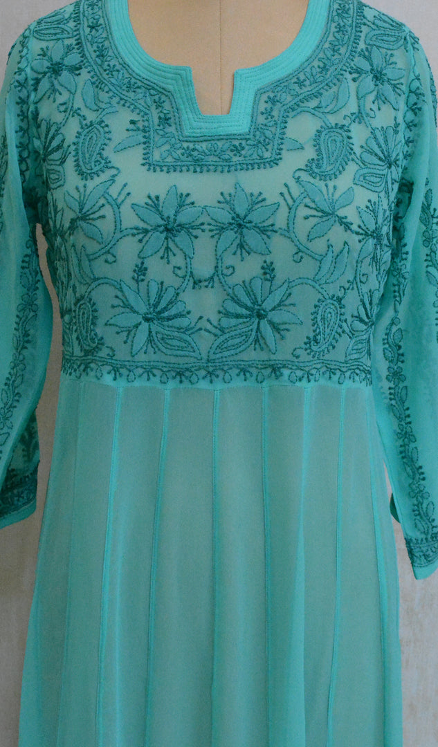 Humaira Women's Lakhanvi Handcrafted Faux-Georgette Chikankari Dress - NC046556