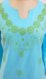 Load image into Gallery viewer, Women&#39;s Lucknowi Handcrafted Cotton Chikankari Top - NC051171
