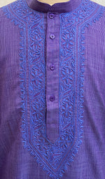 Load image into Gallery viewer, Men&#39;s Lucknowi Handcrafted Cotton Chikankari Kurta - NC053217
