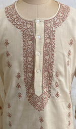 Load image into Gallery viewer, Men&#39;s Lucknowi Handcrafted Cotton Chikankari Kurta - NC053226