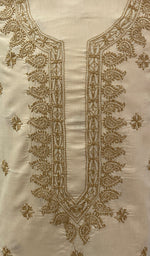 将图像加载到图库查看器中， Lucknowi Handcrafted Cotton Chikankari Unstitched Men&#39;s Kurta Fabric - NC054933
