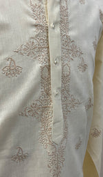 Load image into Gallery viewer, Men&#39;s Lucknowi Handcrafted Cotton Chikankari Kurta - NC054927
