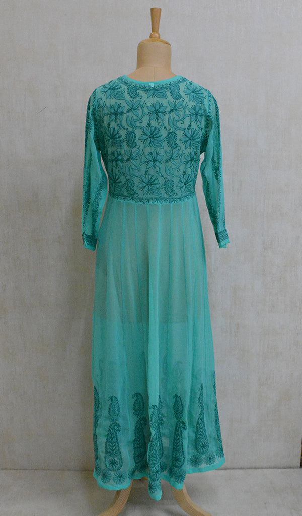 Humaira Women's Lakhanvi Handcrafted Faux-Georgette Chikankari Dress - NC046556