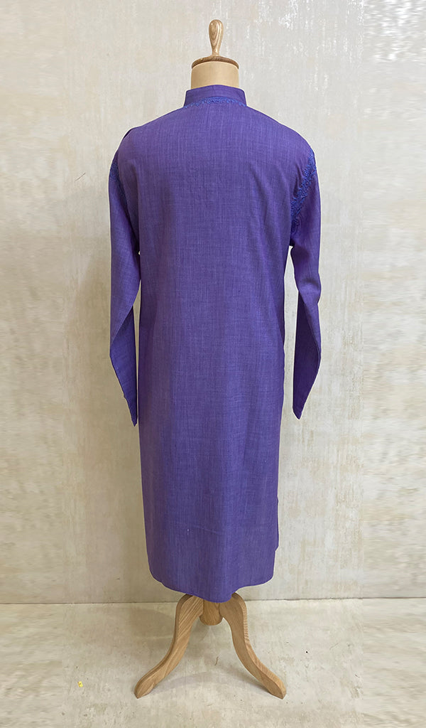 Men's Lucknowi Handcrafted Cotton Chikankari Kurta - NC053217