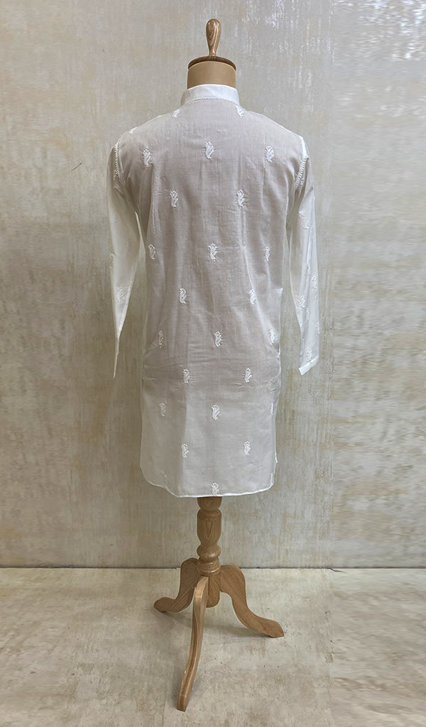 Men's Lucknowi Handcrafted Cotton Chikankari Kurta - NC051347