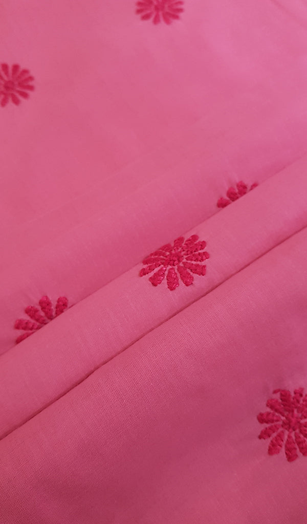 Women's Lakhnavi Handcrafted Cotton Chikankari Unstitched Kurti Fabric- NC043751