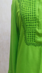 Load image into Gallery viewer, Women&#39;s Lucknowi Handcrafted Rayon Chikankari Top - NC044354-56
