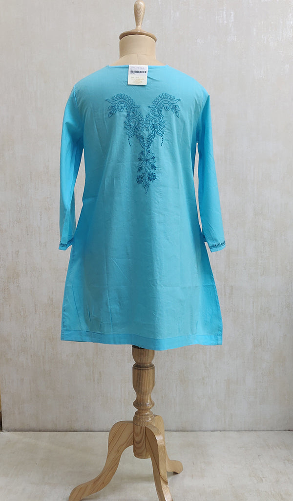 Indian Lucknowi Chikankari Pure Cotton Summer Tunic Short Kurti Chikan Kurta  for Women Boho Ethnic Wear, Round Neck, Daily Wear, Yoga Dress - Etsy