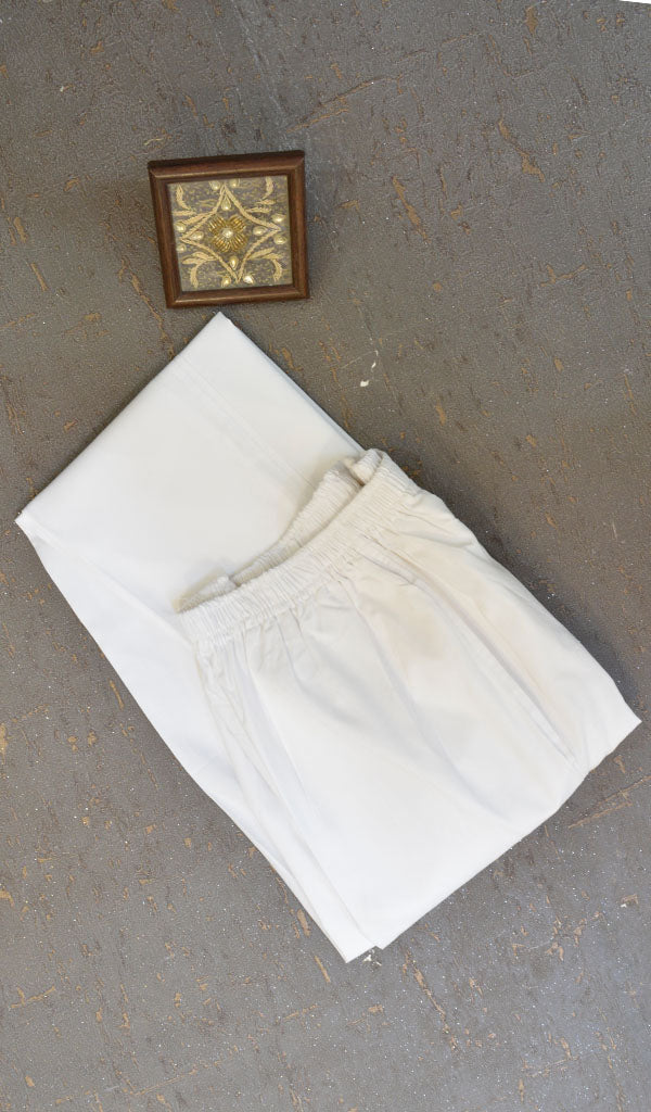 White Cotton Pant Cut Men's Payjama- NC02