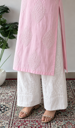لکھنوی ہاتھ سے تیار کردہ کپاس چکنکاری کورتی - HONC0135309