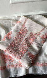 Load image into Gallery viewer, Titlee Women's Lakhnavi Handcrafted Unstitched Mul Chanderi Kurta And Dupatta Set - HONC0304156